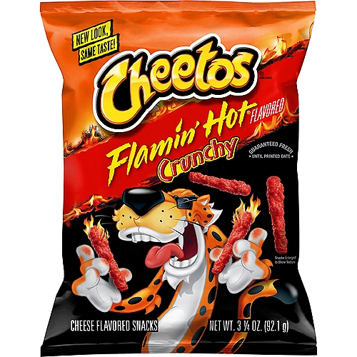 Cheetos Crunchy Cheese Flavored Snacks, Flamin' Hot Flavored, 3 1/4 Oz