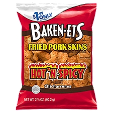 Baken-Ets Hot 'N Spicy Flavored Chicharrones Fried Pork Skins, 2 1/8 oz, 2.12 Ounce