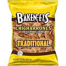 Baken-Ets Traditional Chicharrones, Fried Pork Skins, 2.13 Ounce