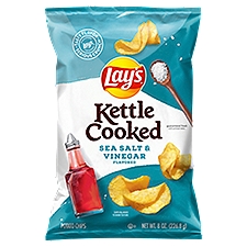 Lay's Kettle Cooked Potato Chips Sea Salt & Vinegar Flavored 8 Oz