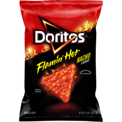 Doritos Flavored Tortilla Chips, Flamin' Hot Nacho, 9 1/4 Oz, 9.25 Ounce