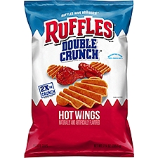 Ruffles Double Crunch Potato Chips, Hot Wings Flavored, 7 1/4 Oz