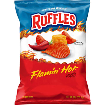 Ruffles Flamin Hot Flavored Potato Chips 8 Oz