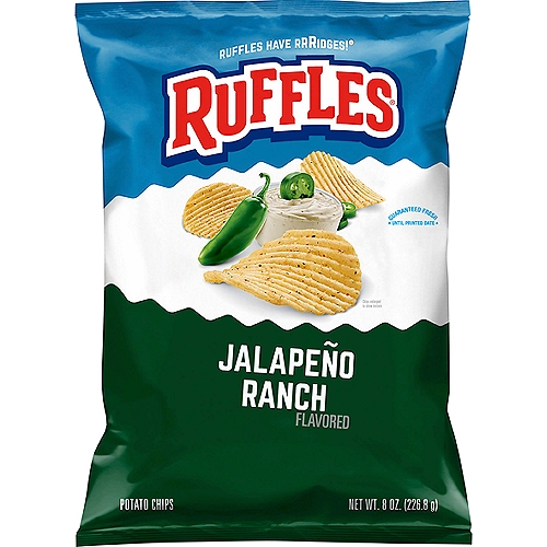 Ruffles Jalapeno Ranch Flavored Potato Chips, 8.0 oz