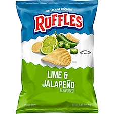 Ruffles Lime & Jalapeno Flavored, Potato Chips, 8 Ounce
