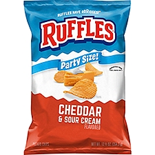 Ruffles Cheddar & Sour Cream Flavored Potato Chips Party Size, 12 1/2 oz
