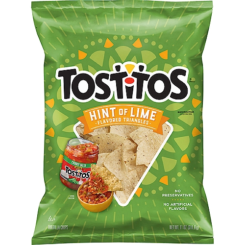 Tostitos Hint of Lime Flavored Triangles Tortilla Chips, 11 oz