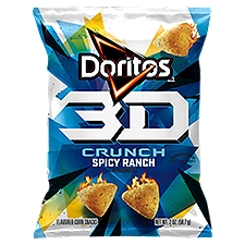 Doritos 3D Corn Snacks, Crunch Spicy Ranch Flavored, 2 Ounce
