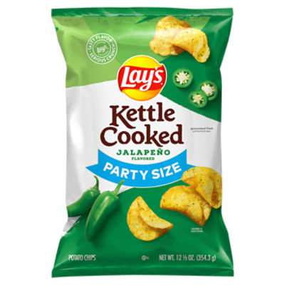 Lays Kettle Cooked Potato Chips Jalapeno Flavored 12.5 Oz