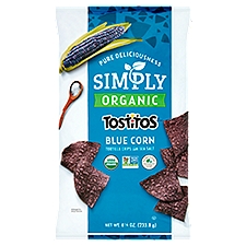 Tostitos Simply Organic Tortilla Chips Blue Corn With Sea Salt 8.25 Oz