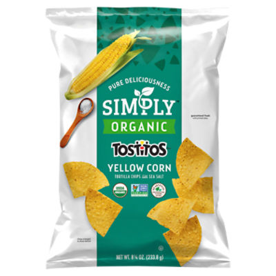 Tostitos Simply Organic Tortilla Chips Yellow Corn With Sea Salt 8 1/4 Oz