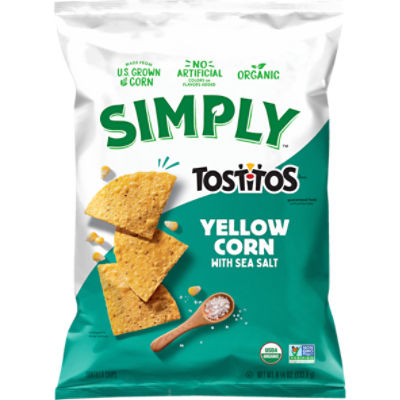 Tostitos Simply Organic Yellow Corn Tortilla Chips with Sea Salt, 8 1/4 oz, 8.25 Ounce