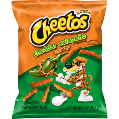 Cheetos Crunchy Cheese Flavored Snacks Cheddar Jalapeno Flavored 8 