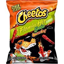 Cheetos Crunchy Cheese Flavored Snacks Flamin' Hot Limon Flavored 8 1/2 Oz, 8.5 Ounce