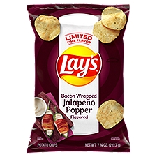 Lay's Bacon Wrapped Jalapeño Popper Flavored, Potato Chips, 7.75 Ounce