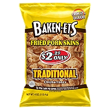 Baken-Ets Fried Pork Skins Traditional Chicharrones, 4 Ounce
