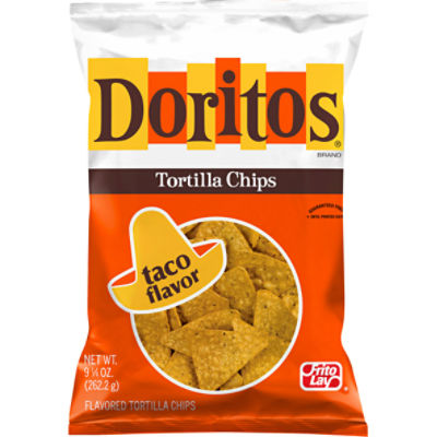 Doritos Flavored Tortilla Chips, Taco Flavor, 9 1/4 Oz, 9.25 Ounce