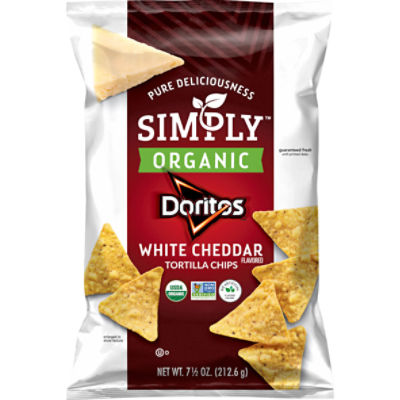 Doritos Simply Organic White Cheddar Flavored Tortilla Chips, 7 1/2 oz, 7.5 Ounce