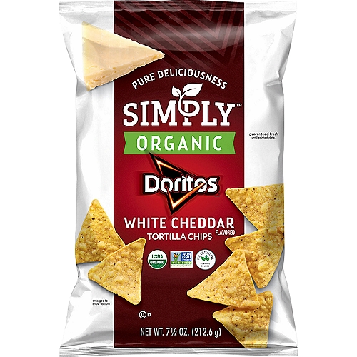 Doritos Simply Organic White Cheddar Flavored Tortilla Chips, 7 1/2 oz