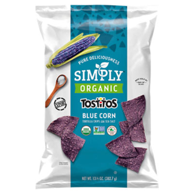 Toastitos Simply Organic Blue Corn Tortilla Chips With Sea Salt 13 1/2 Oz, 13.5 Ounce