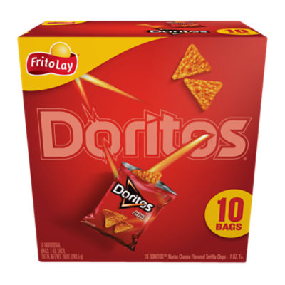 Doritos Tortilla Chips Nacho Cheese Flavored 1 Oz 10 Count, 10 Ounce