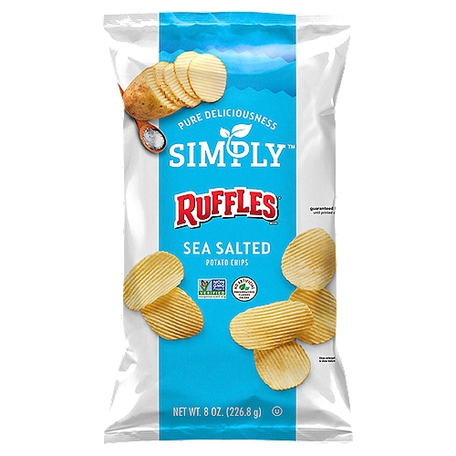 Ruffles Simply Potato Chips Sea Salted 8 Oz