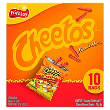 Cheetos Crunchy Cheese Flavored Snacks Flamin' Hot Flavored 1 Oz 10 Count, 10 Ounce