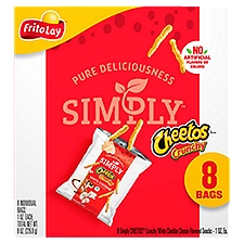 Cheetos Simply White Cheddar Cheese Flavored, Snacks, 8 Ounce