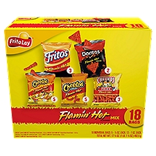 Frito Lay Snacks Flamin' Hot Mix Variety 17 3/8 Oz 18 Count, 17.38 Ounce