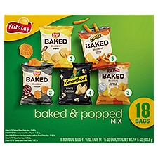 Frito Lay Snacks Baked & Popped Mix 14.25 Ounce 18 Count
