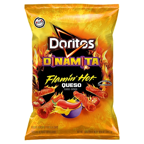 Doritos Dinamita Rolled Flavored Tortilla Chips Flamin' Hot Queso Flavored 10 3/4 Oz