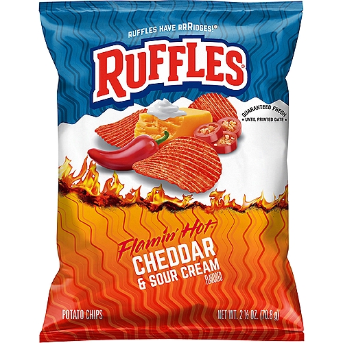 Ruffles Potato Chips Flamin' Hot Cheddar Sour Cream 2 1/2 Ounce