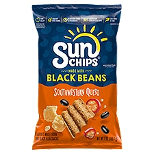 SunChips Black Bean Southwestern Queso, Whole Grain Snacks, 7 Ounce