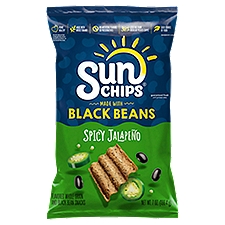 SunChips Black Bean Spicy Jalapeno, Whole Grain Snacks, 7 Ounce