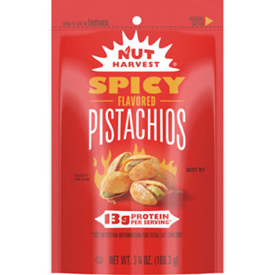 Nut Harvest Spicy Flavored Pistachios, 3 3/4 oz