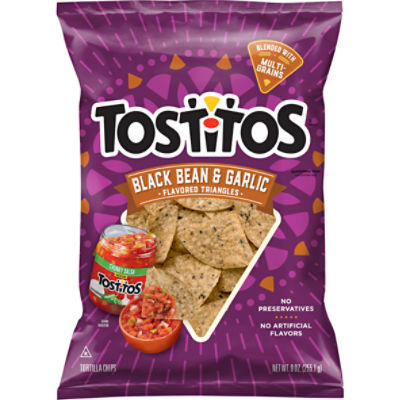 Tostitos Tortilla Chips, Black Bean And Garlic Flavored, 9 Oz
