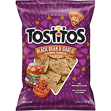 Tostitos Black Bean And Garlic Flavored, Tortilla Chips, 9 Ounce