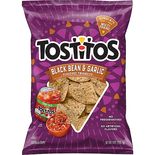 Tostitos Tortilla Chips Black Bean And Garlic Flavored 9 Ounce