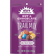 Nut Harvest Peanuts, Chocolate, Raisins, Almonds & Cashews, Nut & Chocolate Mix , 4.75 Ounce