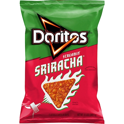 Doritos Screamin' Sriracha Flavored Tortilla Chips, 9  ¹/₄ oz
Heat that Gives You Chills™
