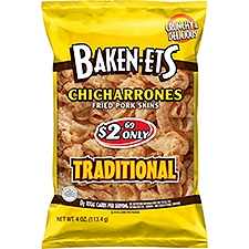 Baken-Ets Chicharrones Traditional, Fried Pork Skins, 4 Ounce