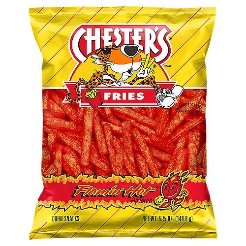 Chester's Fries Corn Snacks Flamin' Hot Flavored 5 1/4 Oz