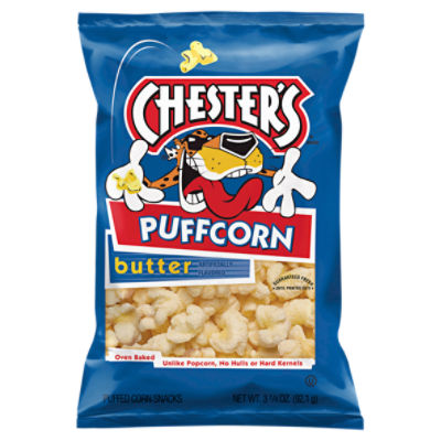 Chester's Puffed Corn Snacks Butter Artificially Flavored 3 1/4 Oz, 3.25 Ounce