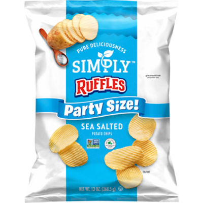 Ruffles Simply Sea Salted Potato Chips Party Size!, 13 oz