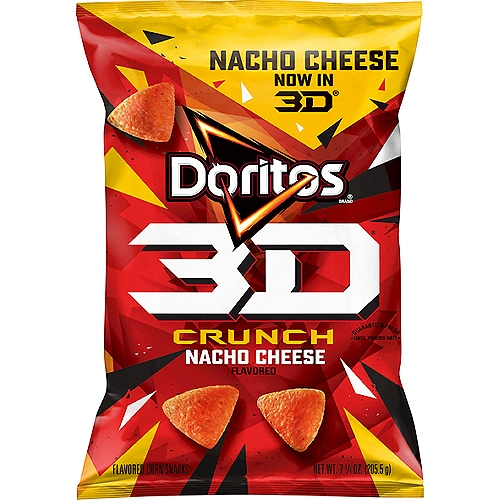 Doritos 3D Crunch Nacho Cheese Flavored Corn Snacks, 7 1/4 oz
The DORITOS brand is all about boldness. If you're up to the challenge, grab a bag of DORITOS tortilla chips and get ready to make some memories you won't soon forget. It's a bold experience in snacking and beyond.