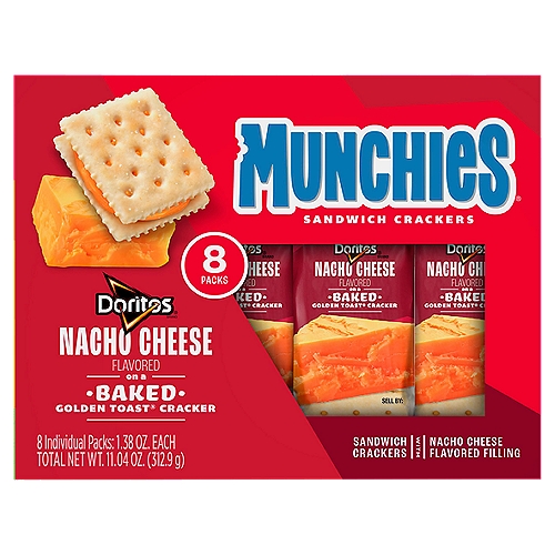 Munchies Crackers Nacho Cheese 1.38 Oz, 8 Count