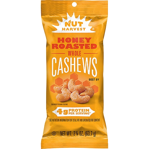 Nut Harvest Honey Roasted Whole Cashews, 2 1/4 oz
