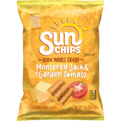 SunChips Whole Grain Snacks Monterey Jack & Garden Tomato 7 Oz