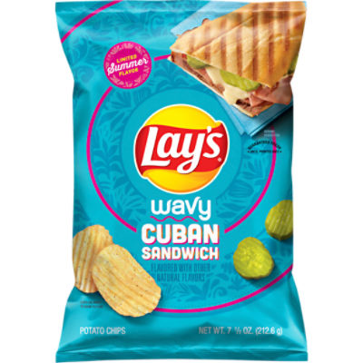 Lay's Wavy Potato Chips Cuban Sandwich 7 1/2 Oz