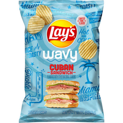 Lay's Wavy Potato Chips Cuban Sandwich 7 1/2 Oz
